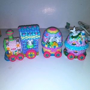 VINTAGE LIGHTED EASTER TRAIN W BOX EUC